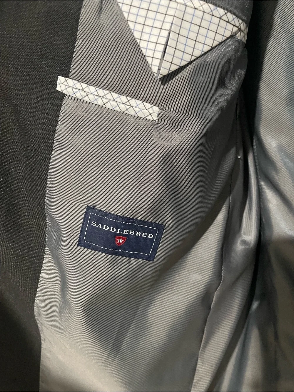 Saddlebred Blazer 44R Classic Solid Gray 2 Button Jacket Sports Coat Preppy